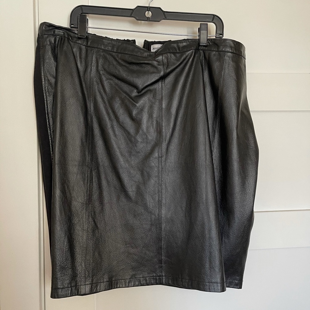 Jessica London Leather Pencil Skirt